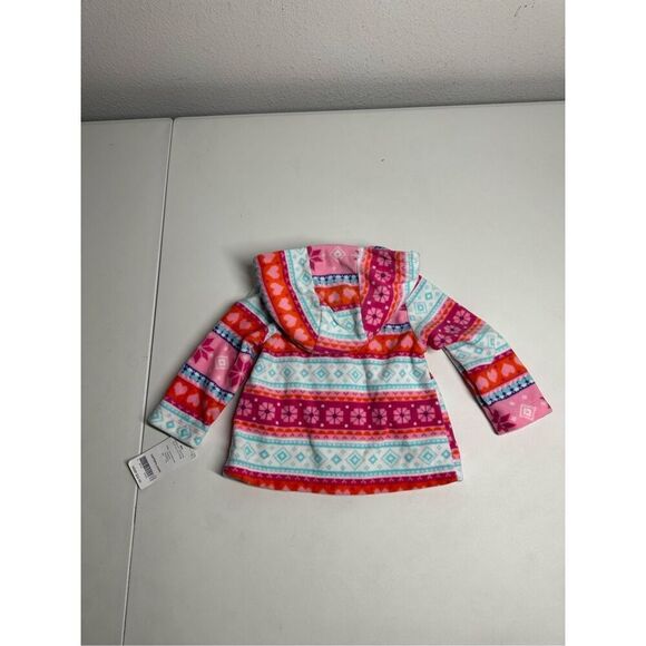 NWT Carter's 6M Baby Girls' Printed Fleece Cardigan Hooded Button Down - Picture 6 of 7